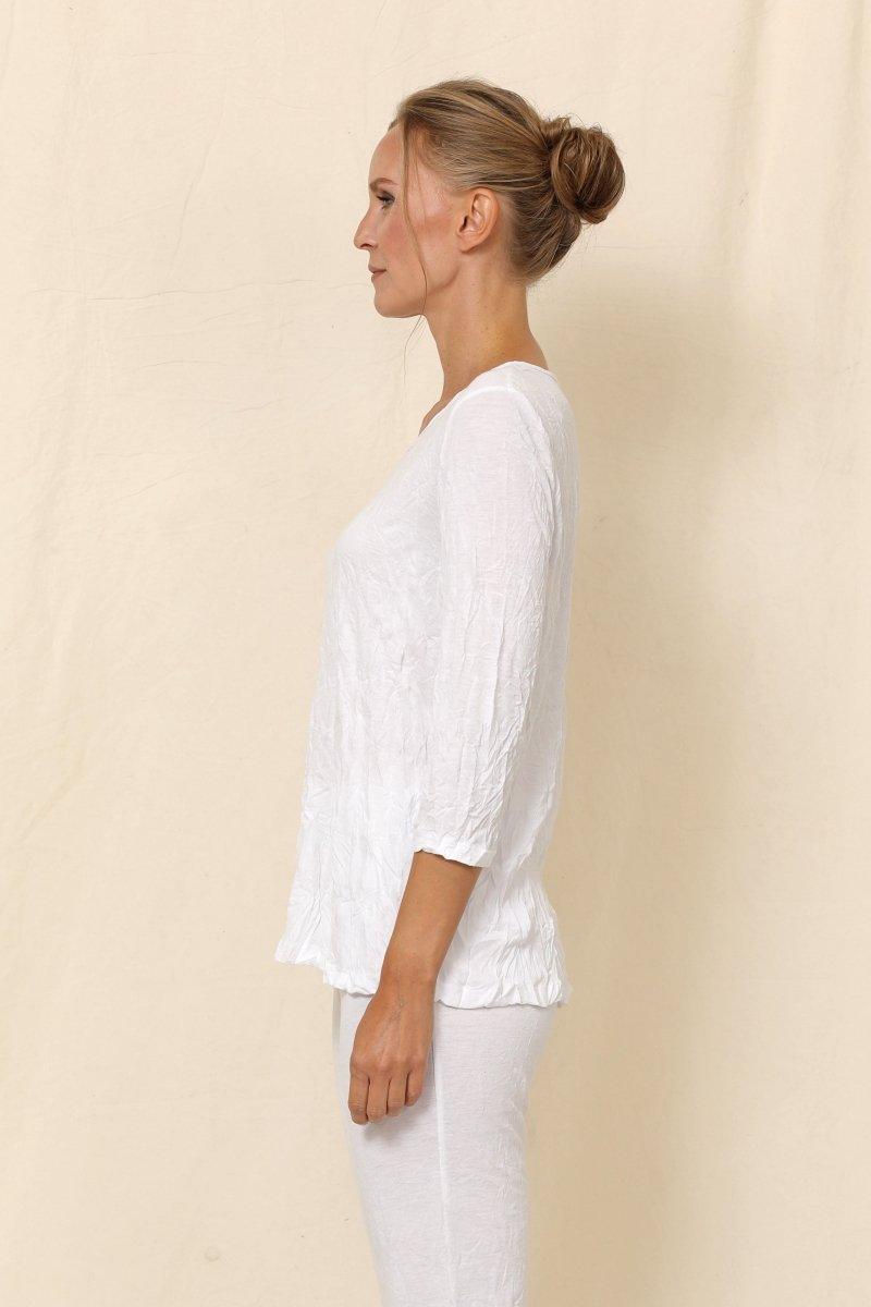 3/4 Sleeve Basic Crinkle Top - C2100 - Chalet Et Ceci