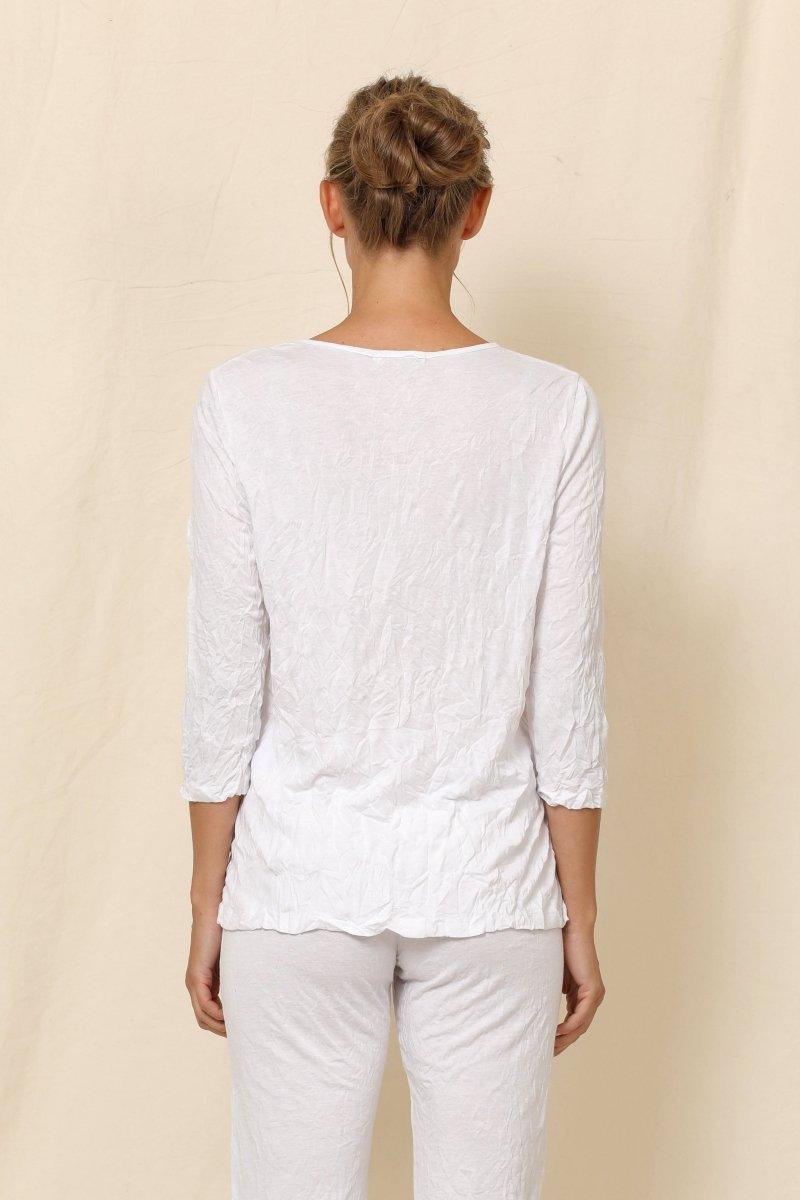3/4 Sleeve Basic Crinkle Top - C2100 - Chalet Et Ceci
